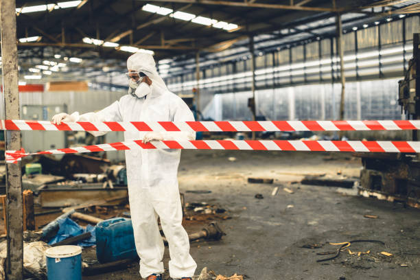 Professional Sewage Cleanup technician working in Waverly, WA